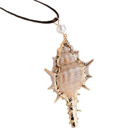 Collier Ancien Bijou N294 - Pendentif Coquillage - Occasion - Style Vintage